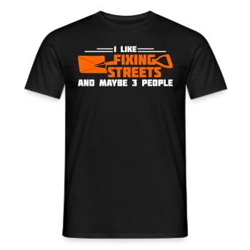 Road guard road builder Road construction - Men's T-Shirt - black - Front - AI Model Male 178 light (178cm)