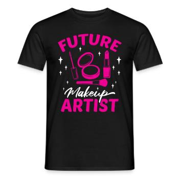 Future Make Up Artist / Beautician, Profession - Men's T-Shirt - black - Front - AI Model Male 178 light (178cm)