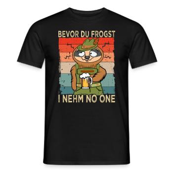 Bierspruch - Bierliebhaber - Faultier - Männer T-Shirt - Schwarz - Vorne - AI Model Male 178 light (178cm)