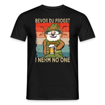 Bierspruch - Bierliebhaber - Faultier in Tracht - Männer T-Shirt - Schwarz - Vorne - AI Model Male 178 light (178cm)