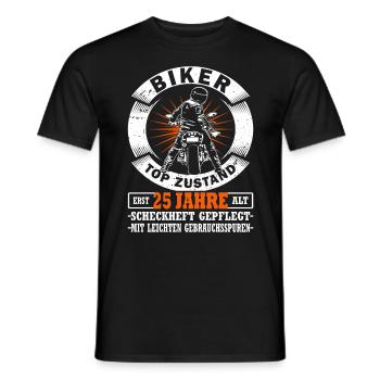 Motorcyclist & Biker 25th birthday - Men's T-Shirt - black - Front - AI Model Male 178 light (178cm)