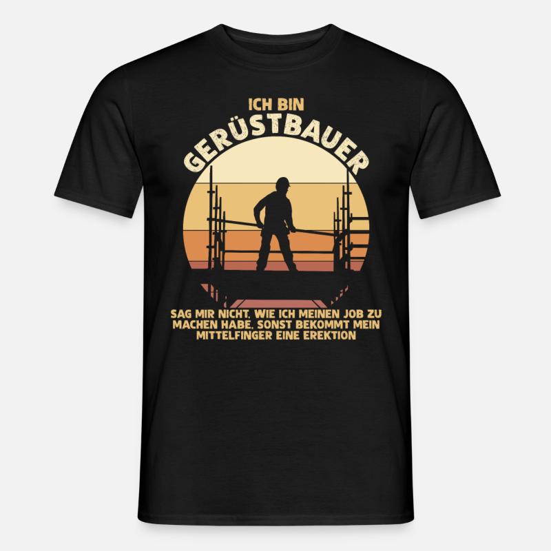 Gerüstbau Bauarbeiter Gerüst Gerüstbauer - Männer T-Shirt - Schwarz