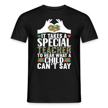 Autistic Autism Teacher Autistic - Men's T-Shirt - black - Front - AI Model Male 178 light (178cm)