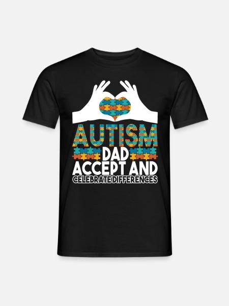 Autistic Autism Papa Autistic - Men's T-Shirt - black