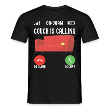 Faulheit Faulenzer Langschäfer Couch - Männer T-Shirt - Schwarz - Vorne - AI Model Male 178 light (178cm)