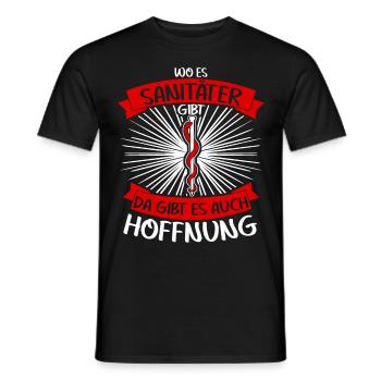 Notfallsanitäter Sani Krankenwagenfahrer - Männer T-Shirt - Schwarz - Vorne - AI Model Male 178 light (178cm)