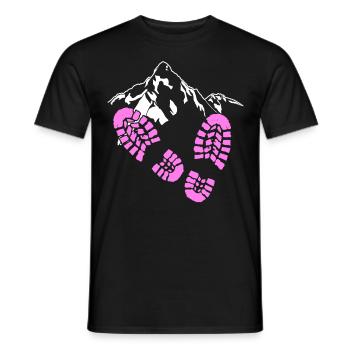 Hiking Herzchen Berge Mountain hiking - Men's T-Shirt - black - Front - AI Model Male 178 light (178cm)