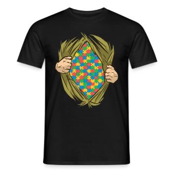 Autistic Autism Autistic - Men's T-Shirt - black - Front - AI Model Male 178 light (178cm)