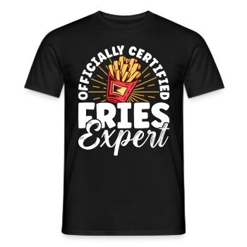 Fast Food Fries Fitten - Men's T-Shirt - black - Front - AI Model Male 178 light (178cm)