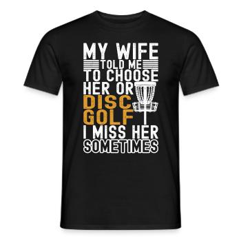 Disc Golf Disc Golfer - Men's T-Shirt - black - Front - AI Model Male 178 light (178cm)
