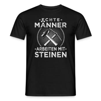 Steinmetz - Echte Männer arbeiten mit Steinen - Männer T-Shirt - Schwarz - Vorne - AI Model Male 178 light (178cm)