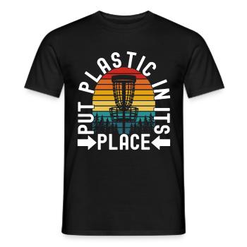 Disc Golf Disc Golfer - Men's T-Shirt - black - Front - AI Model Male 178 light (178cm)