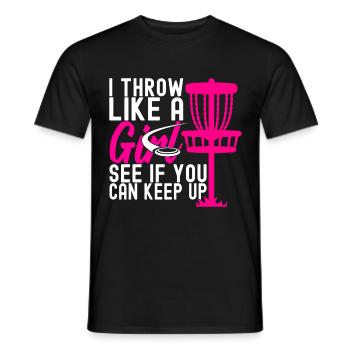 Disc Golf Disc Golfer - Men's T-Shirt - black - Front - AI Model Male 178 light (178cm)