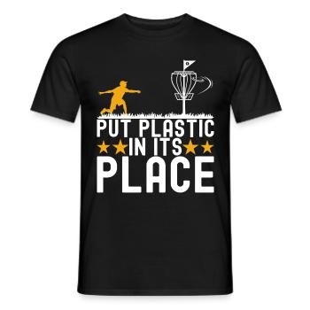 Disc Golf Disc Golfer - Men's T-Shirt - black - Front - AI Model Male 178 light (178cm)