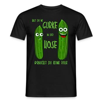 Gurke in der Hose Witz mit Gurken - Männer T-Shirt - Schwarz - Vorne - AI Model Male 178 light (178cm)