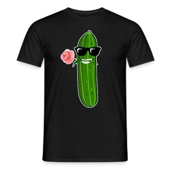 Gurke mit Rose und Sonnenrille Gurken - Männer T-Shirt - Schwarz - Vorne - AI Model Male 178 light (178cm)