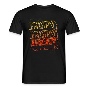 Hagen Germany City Skyline Home Font - Men's T-Shirt - black - Front - AI Model Male 178 light (178cm)