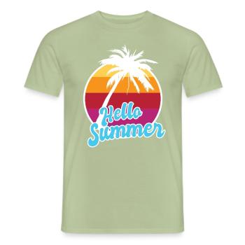 Ciao Estate Tropicale Vacanze Estive / Spiaggia Mare - T-shirt uomo - verde salvia - Fronte - AI Model Male 178 light (178cm)