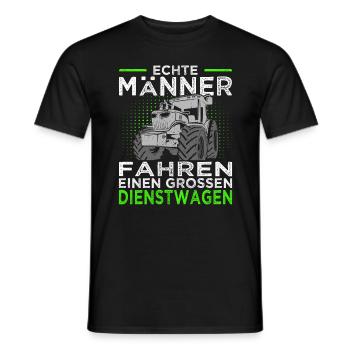 Echte Männer fahren große Dienstwagen - Bauern - Männer T-Shirt - Schwarz - Vorne - AI Model Male 178 light (178cm)
