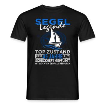 Segel Legende 45 Jahre - Segeln - Segelboot - Männer T-Shirt - Schwarz - Vorne - AI Model Male 178 light (178cm)