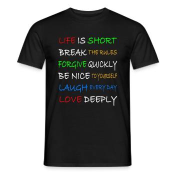 Funny sayings and wisdom about life - Men's T-Shirt - black - Front - AI Model Male 178 light (178cm)