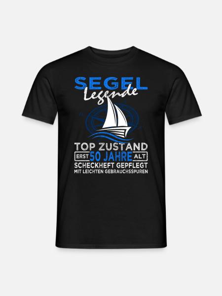 Segel Legende 50 Jahre - Segeln - Segelboot - Männer T-Shirt - Schwarz