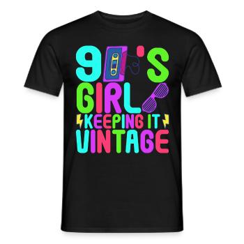 90s Party 90s - Men's T-Shirt - black - Front - AI Model Male 178 light (178cm)