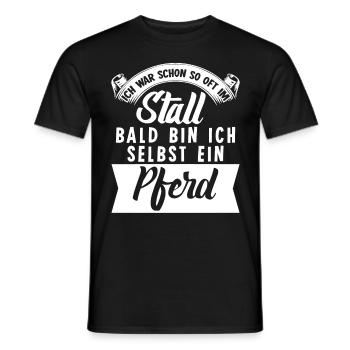 Pferdestall Reiten Stall Pferd - Männer T-Shirt - Schwarz - Vorne - AI Model Male 178 light (178cm)