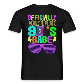 90s Party 90s - Men's T-Shirt - black - Front - AI Model Male 178 light (178cm)
