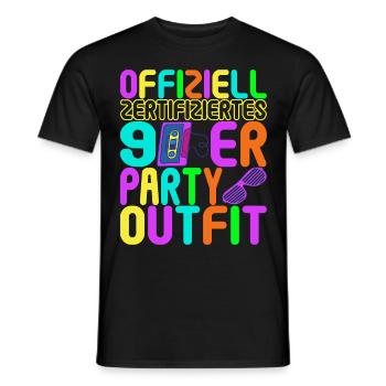 90s Party 90s - Men's T-Shirt - black - Front - AI Model Male 178 light (178cm)