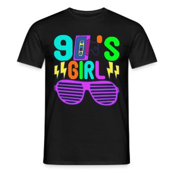90s Party 90s - Men's T-Shirt - black - Front - AI Model Male 178 light (178cm)