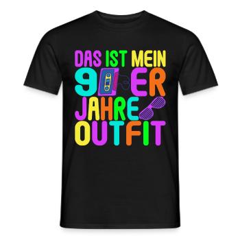 90s Party 90s - Men's T-Shirt - black - Front - AI Model Male 178 light (178cm)