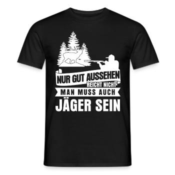 Jägerin Jäger Jagdschein Jagd Jagen - Männer T-Shirt - Schwarz - Vorne - AI Model Male 178 light (178cm)