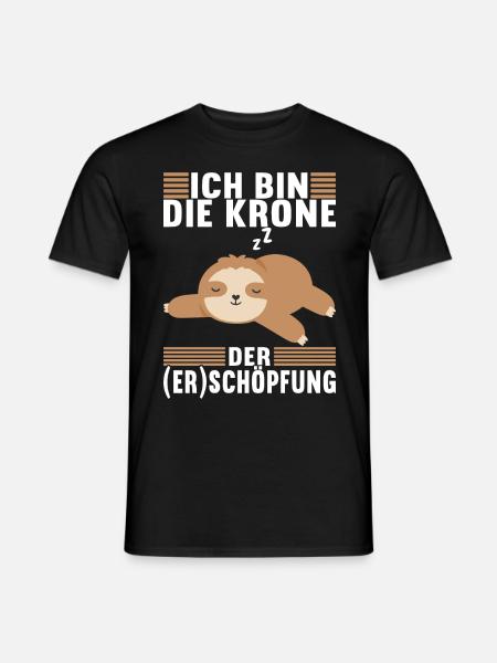 Faultier Spruch Müdigkeit - Männer T-Shirt - Schwarz