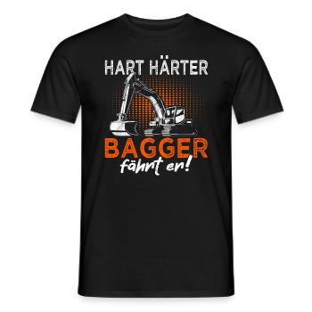 Bagger fährt er - Baggerfahrer - Baustelle - Männer T-Shirt - Schwarz - Vorne - AI Model Male 178 light (178cm)