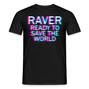Raver Techno Rave Hardtekk - Männer T-Shirt - Schwarz - Vorne - AI Model Male 178 light (178cm)