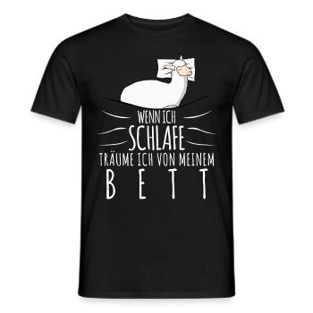 Alpakas Schlafshirt mit müdem Alpaka - Männer T-Shirt - Schwarz - Vorne - AI Model Male 178 light (178cm)