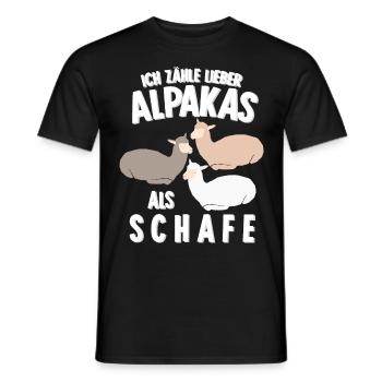 Alpaka Schlafshirt Bett Alpakas - Männer T-Shirt - Schwarz - Vorne - AI Model Male 178 light (178cm)