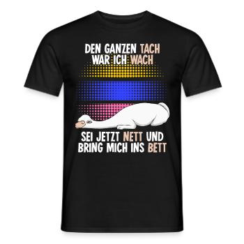 Alpakas Schlafshirt Schlafen Alpaka - Männer T-Shirt - Schwarz - Vorne - AI Model Male 178 light (178cm)