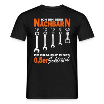 Bin beim Nachbarn - Nachbar - Nachbarin - Männer T-Shirt - Schwarz - Vorne - AI Model Male 178 light (178cm)