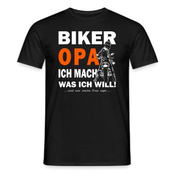 Biker Opa - Motorradfahrer - Motorrad - Männer T-Shirt - Schwarz - Vorne - AI Model Male 178 light (178cm)