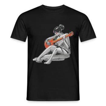Gitarre spielen Gitarrist Mädchen Geschenk - Männer T-Shirt - Schwarz - Vorne - AI Model Male 178 light (178cm)