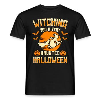 Witching You A Very Haunted Halloween / Witch - Männer T-Shirt - Schwarz - Vorne - AI Model Male 178 light (178cm)