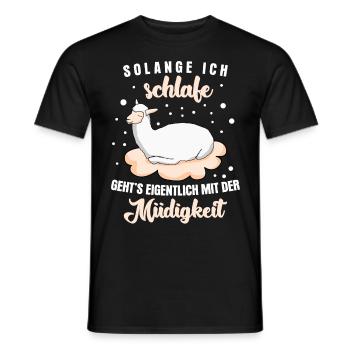 Alpakas Schlafshirt Alpaka - Männer T-Shirt - Schwarz - Vorne - AI Model Male 178 light (178cm)