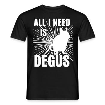 Degu I need Degus - Men's T-Shirt - black - Front - AI Model Male 178 light (178cm)
