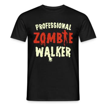 Marcheur zombie professionnel / Halloween, Zombie - T-shirt homme - noir - Devant - AI Model Male 178 light (178cm)