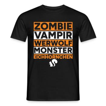 Halloween Zombie Vampir Monster Eichhörnchen - Männer T-Shirt - Schwarz - Vorne - AI Model Male 178 light (178cm)