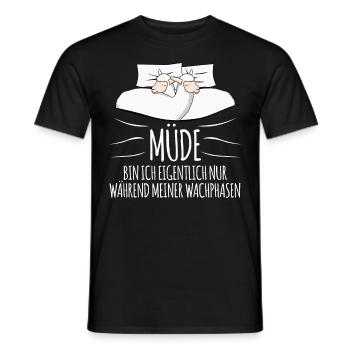 Alpaka Schlafshirt mit Alpakas - Männer T-Shirt - Schwarz - Vorne - AI Model Male 178 light (178cm)