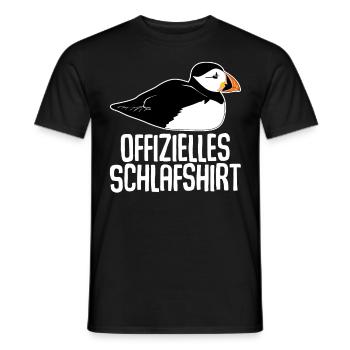 Puffin Schlafshirt Puffins - Männer T-Shirt - Schwarz - Vorne - AI Model Male 178 light (178cm)