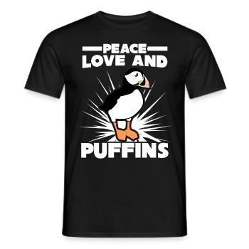 Puffin Puffin Saying Puffins - Men's T-Shirt - black - Front - AI Model Male 178 light (178cm)